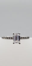 Load image into Gallery viewer, 14K White Gold Emerald Cut Diamond Engagement Ring