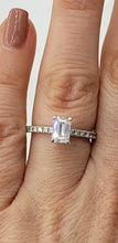 Load image into Gallery viewer, 14K White Gold Emerald Cut Diamond Engagement Ring