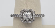 Load image into Gallery viewer, 14K White Gold Diamond Engagement Ring with Diamond Halo