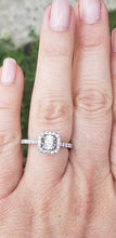 Load image into Gallery viewer, 14K White Gold Diamond Engagement Ring with Diamond Halo