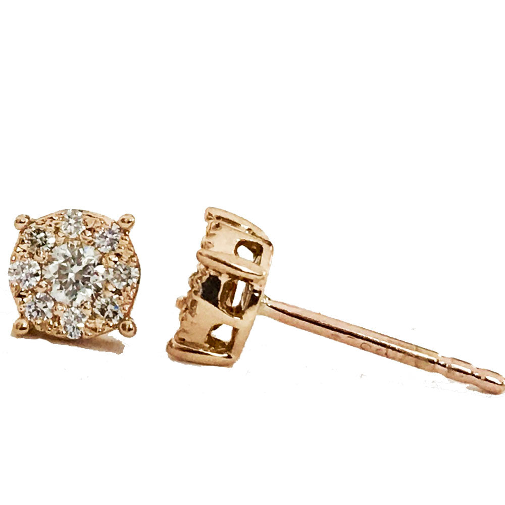 14K Rose Gold Diamond Earring