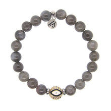 Load image into Gallery viewer, Black Moonstone Evil Eye Bracelet- TJazelle