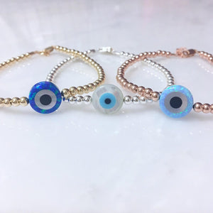 "Opal Evil Eye" Beaded Bracelet - Our Whole Heart