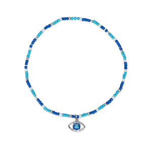 Evil Eye Stretch Anklet - Luca and Danni