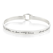 Load image into Gallery viewer, Falling In Love - Quote Bangle Bracelet - Sterling Silver