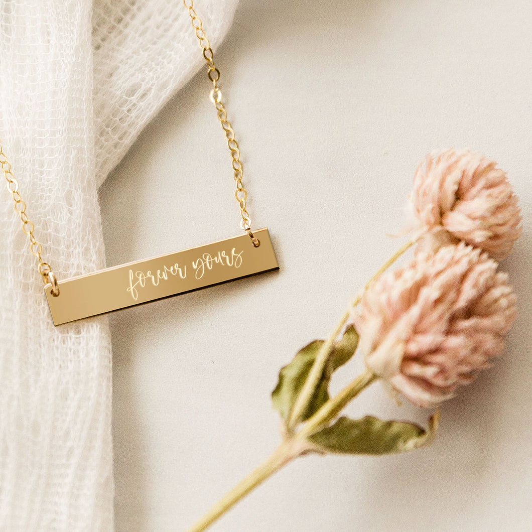 Forever Yours Bar Necklace