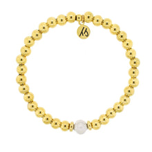 Load image into Gallery viewer, Friendship Knot Bracelet -18K Gold Filled Beads with Silver Knot - TJazelle