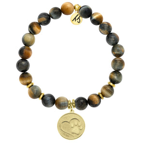 Paw Print Gold Charm Bracelet - TJazelle