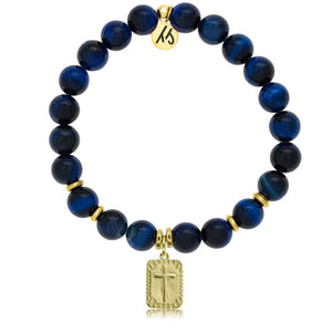 Rectangle Cross Gold Charm Bracelet - TJazelle