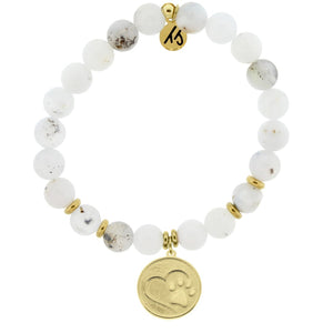 Paw Print Gold Charm Bracelet - TJazelle