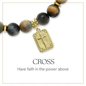 Rectangle Cross Gold Charm Bracelet - TJazelle