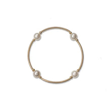 Load image into Gallery viewer, 8mm White Blessing Bracelet with Gold Filled Tubes