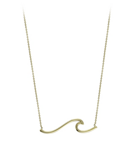 Plain Wave Necklace - 14K Yellow Gold