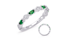 Load image into Gallery viewer, Tsavorite &amp; Diamond Ring- 14K White Gold