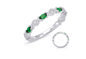 Tsavorite & Diamond Ring- 14K White Gold