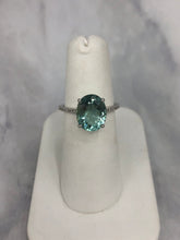 Load image into Gallery viewer, Custom 14K White Gold Green Tourmaline and Diamond Ring