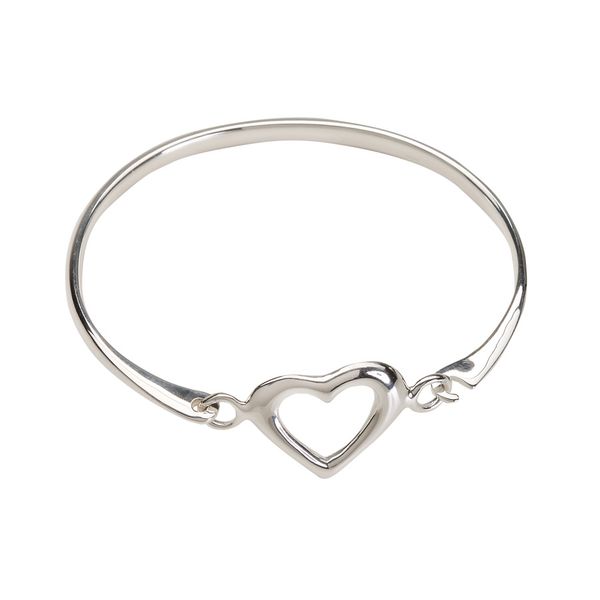 Bangle (Heart) - Sterling Silver Bracelet