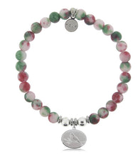 Load image into Gallery viewer, Cardinal Charm on Holiday Jade Bracelet - TJazelle H.E.L.P Collection
