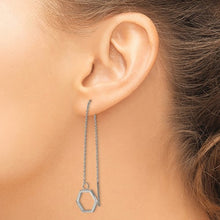 Load image into Gallery viewer, Stainless Steel Polished Hexagon Dangle Threader Earrings
