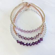 Load image into Gallery viewer, Purple Swarovski Beaded Bracelet