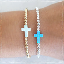 Load image into Gallery viewer, &quot;Opal Cross&quot; Beaded Bracelet - Our Whole Heart