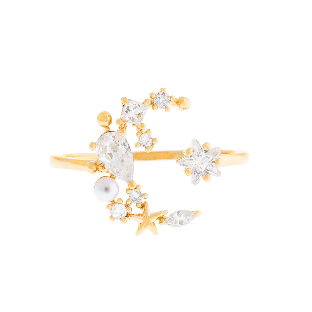 Moonlight Moon Ring - Yellow Gold Plated