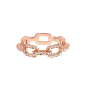 Bling Cable Chain Ring : Rose Gold
