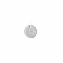 Load image into Gallery viewer, Lotus Mini Disc Letter Tag Pendant (Silver)