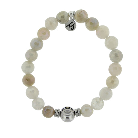 Moonstone Journey Wave with Silver Wave Ball TJazelle Bracelet