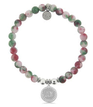 Load image into Gallery viewer, Joy Charm with Holiday Jade Beads -TJazelle HELP Charity Bracelet