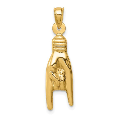 Italian Good Luck Malocchio Hand Charm - 14K Yellow Gold