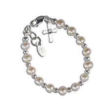 Load image into Gallery viewer, Kaitlyn Sterling Silver Baby &amp; Child Cross Baptism Bracelet (0-12 Months)