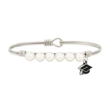 Load image into Gallery viewer, Graduation Crystal Pearl Bangle Bracelet