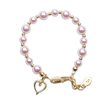 Load image into Gallery viewer, Larkin - 14K Gold Plated Pink Pearl Bracelet with Heart