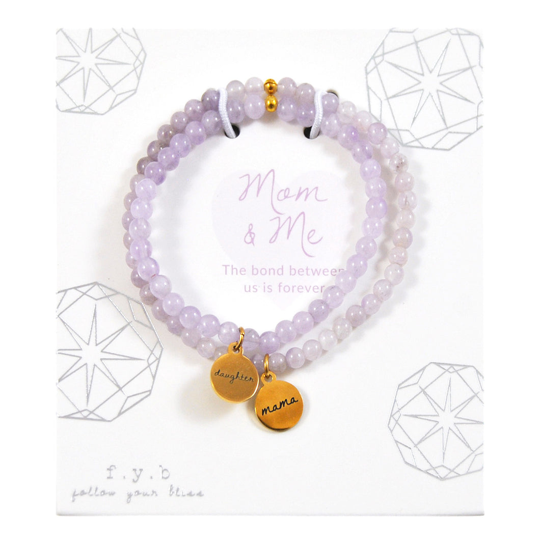 Lilac Amethyst Mom & Daughter Bliss Bracelet Set