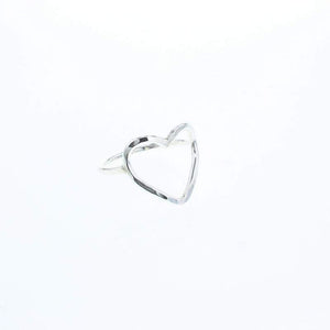 Lotus Love Open Heart Ring - Sterling Silver