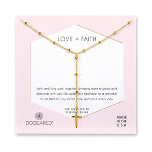 Dogeared love+faith rosary style necklace