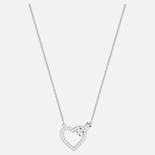 Lovely Necklace, White, Rhodium plated