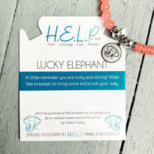 Load image into Gallery viewer, TJazelle H.E.L.P Lucky Elephant Charm Bracelet
