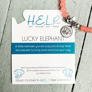 TJazelle H.E.L.P Lucky Elephant Charm Bracelet