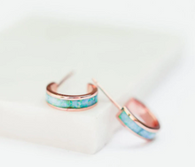 Load image into Gallery viewer, The Luna Hoops in Blue Opal