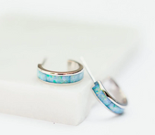 Load image into Gallery viewer, The Luna Hoops in Blue Opal