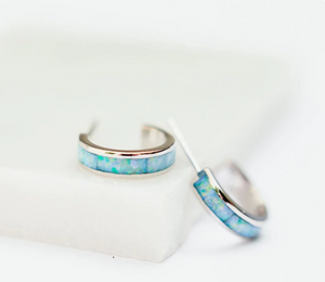 The Luna Hoops in Blue Opal