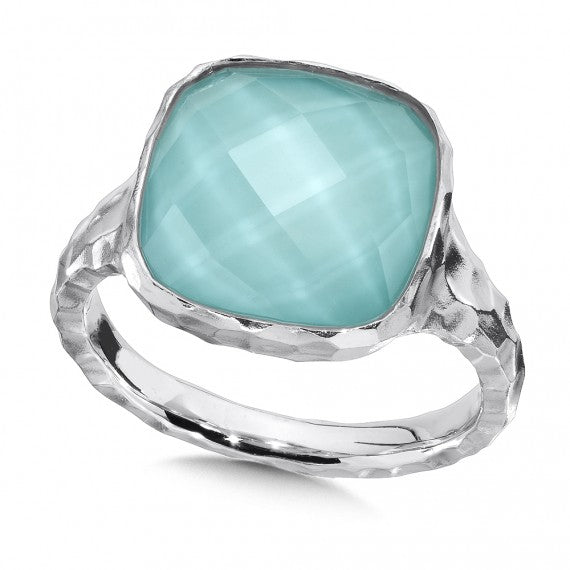 Turquoise and White Quartz Ring - Colore SG