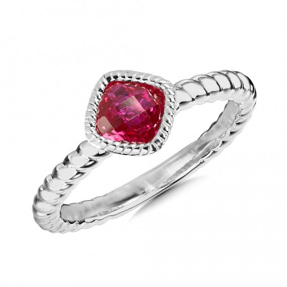 Colore SG Created Ruby Ring in Sterling Silver
