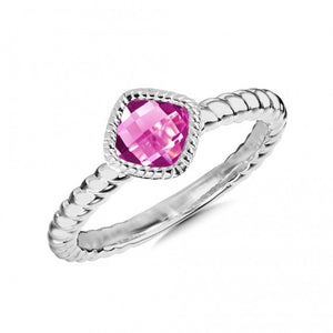 Colore SG Created Pink Sapphire Ring in Sterling Silver