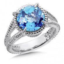 Load image into Gallery viewer, Blue Topaz Split Shank Ring - Colore SG