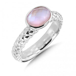 Rose Mother of Pearl Fusion Stacking Ring - Colore SG