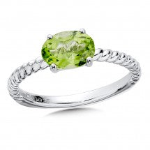 Load image into Gallery viewer, East to West Oval Peridot Stacking Ring - Colore SG