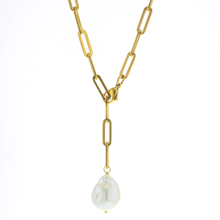 Load image into Gallery viewer, Maldives Pearl Paperclip Necklace - Lotus Jewelry